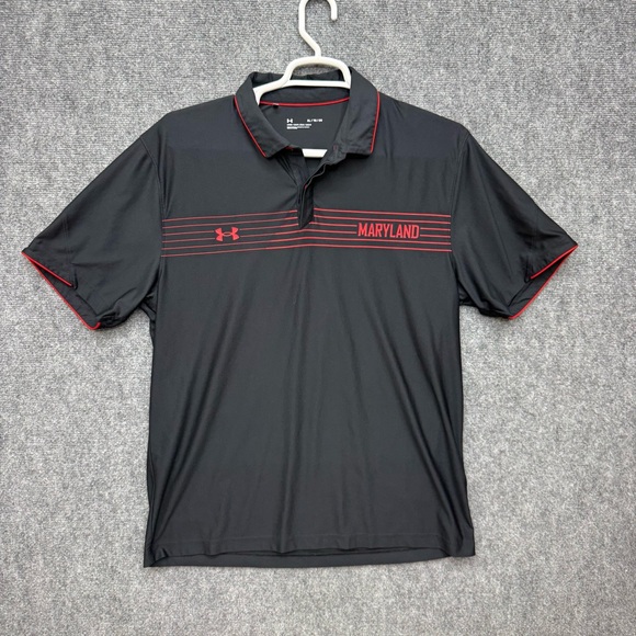 Under Armour Other - Under Armour Polo Black Maryland Men's loose  size XL red trim